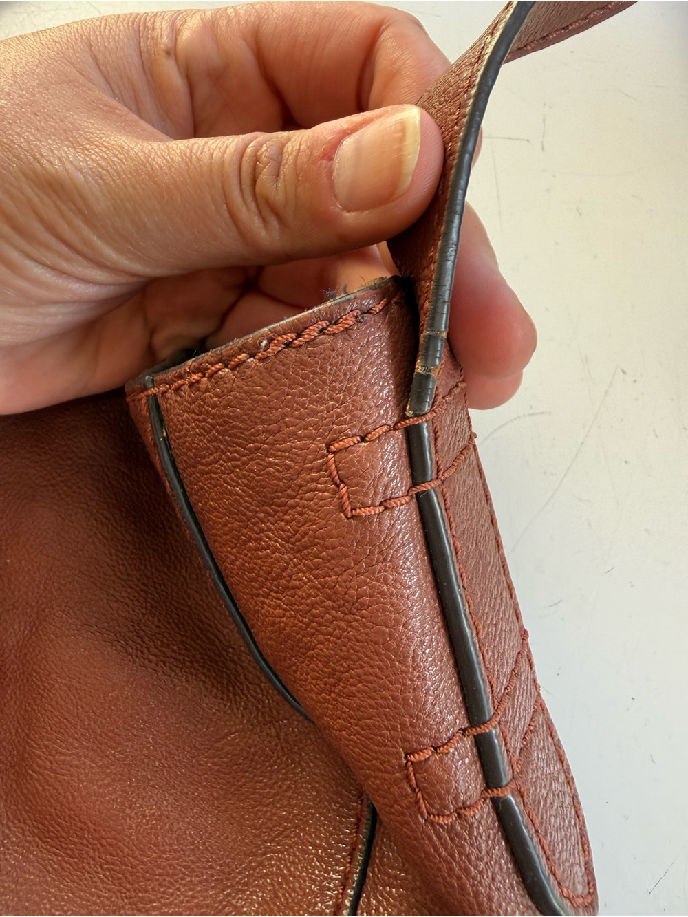 Frye Women's Cognac Brown Leather Purse Hobo Bag - Picture 16 of 16